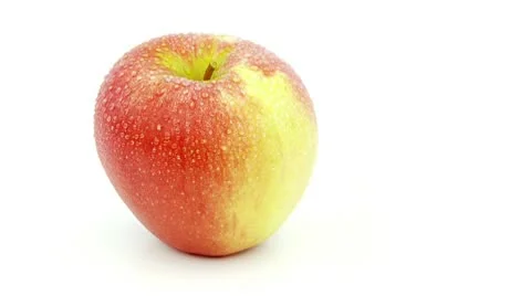 Apple with water drops isolated loopable Stock Footage 8979670