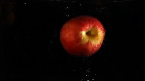 Apple in Water Stock Footage 46726347