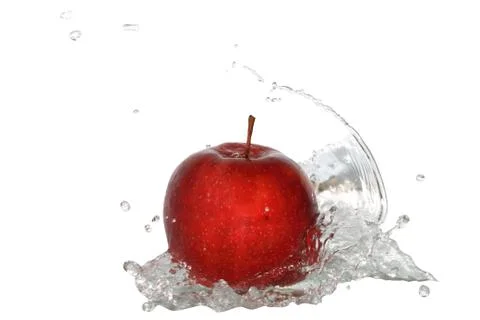 Apple in water Stock Photos