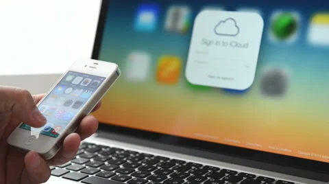 Apple webpage on iphone Stock Footage 43208935