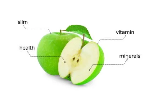 Apple on white background Stock Illustration