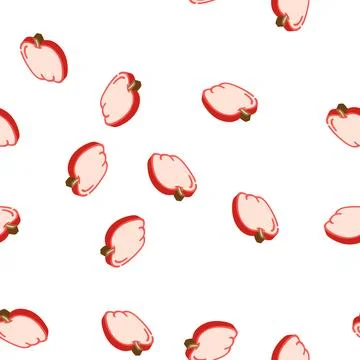 Apple whole one isometric icon seamless pattern Stock Illustration