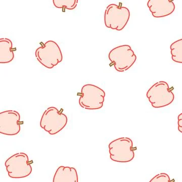 Apple whole one vector seamless pattern Stock Illustration