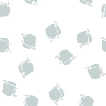 Apple worm glyph vector seamless pattern Stock Illustration