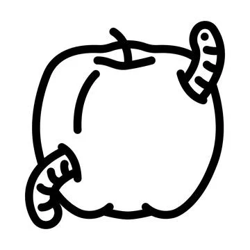Apple worm line icon vector illustration Stock Illustration