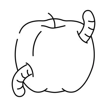Apple worm line icon vector illustration Stock Illustration