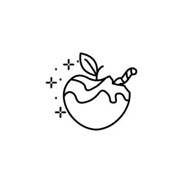Apple, worm, poison icon. Simple line, outline vector of horror icons for ui and Stock Illustration