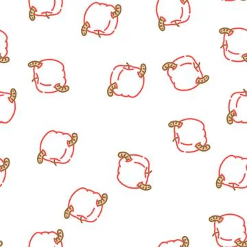 Apple worm vector seamless pattern Stock Illustration