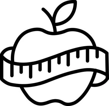 Apple wrapped with measuring tape for diet Stock Illustration