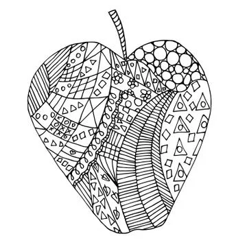 Apple zen tangle. 스톡 일러스트