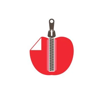 Apple zipper file  document icon vector app concept web Stock Illustration