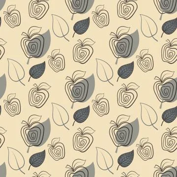 Apple,abstract,leaf. Stock Illustration