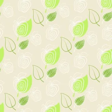 Apple,green,leaf.Pattern fresh apple Stock Illustration