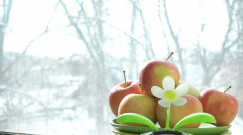 Apples and flowers Stock Footage 10786118