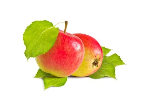 Apples and leaves Stock Photos