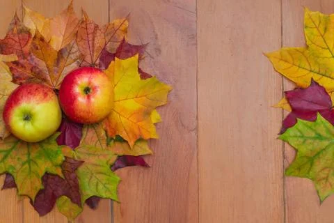 Apples and leaves Stock Photos