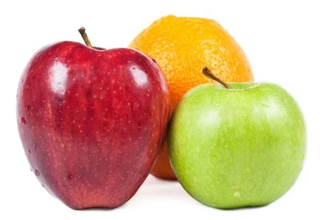 Apples and orange Stock Photos