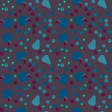 Apples and pears creative pattern Illustrazione stock