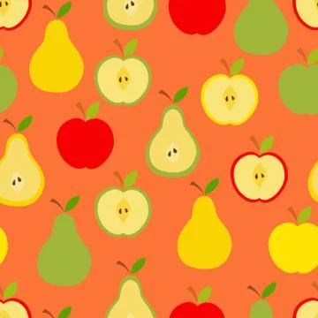 Apples and pears Stock Illustration