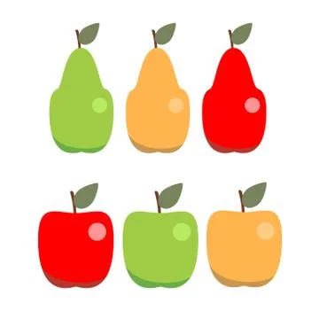 Apples and pears Stock Illustration