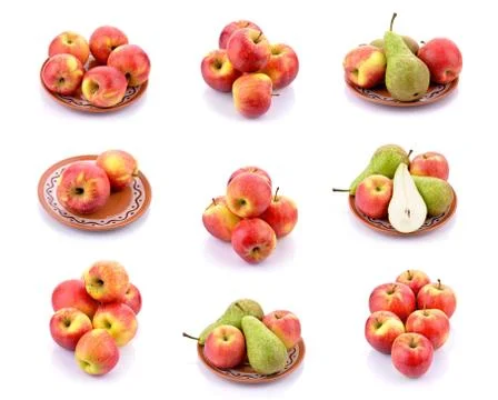 Apples and pears Stock Photos