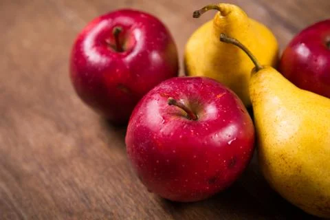 Apples and pears Stock Photos