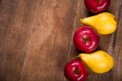 Apples and pears Stock Photos