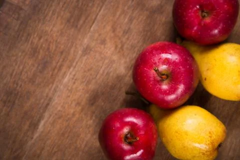 Apples and pears Stock Photos