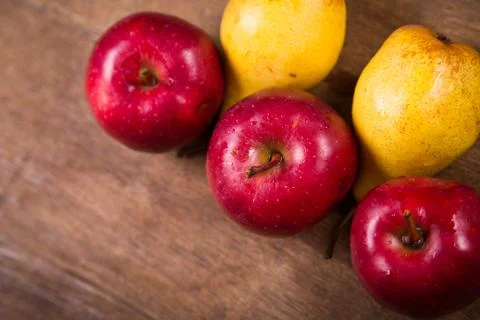Apples and pears Stock Photos