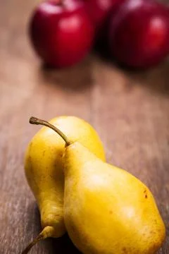 Apples and pears Stock Photos