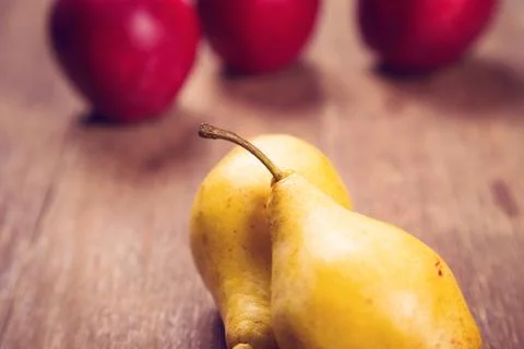 Apples and pears Stock Photos