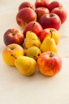 Apples and pears Stock Photos