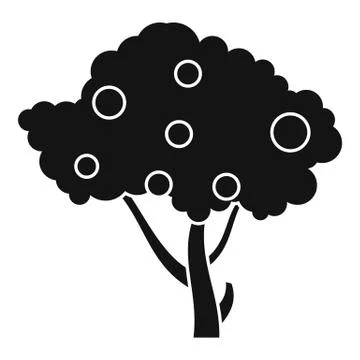 Apples on apple tree branches icon, simple style Illustrazione stock