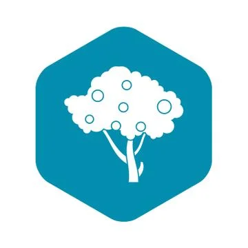 Apples on apple tree branches icon, simple style Illustrazione stock