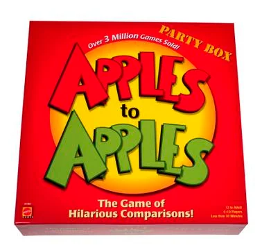 Apples to apples game 库存照片