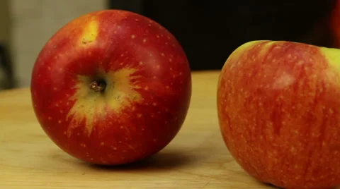 Apples on the background of fire Stock Footage 52931649