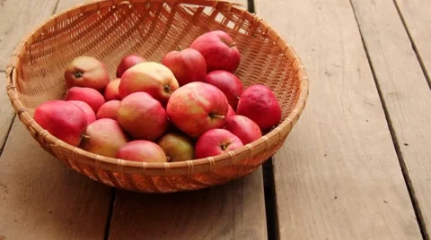 Apples in the basket Stock Footage 8509946