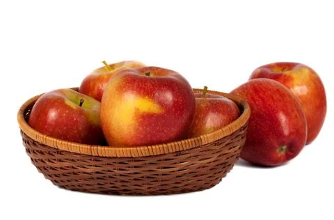 Apples in basket Stock Photos