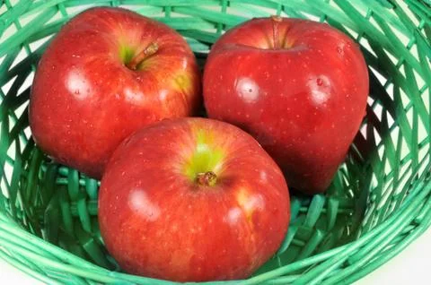 Apples in a basket Stock Photos