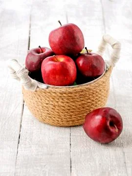 Apples in a basket Stock Photos