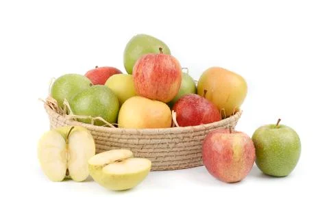 Apples in a basket Stock Photos