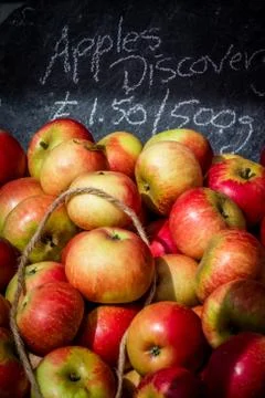 Apples in  basket Stock Photos
