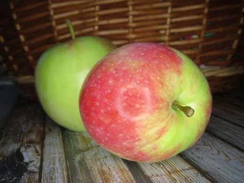 Apples in basket Stock Photos