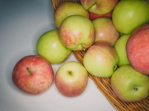Apples in basket Stock Photos