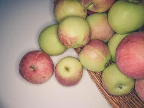 Apples in basket Stock Photos