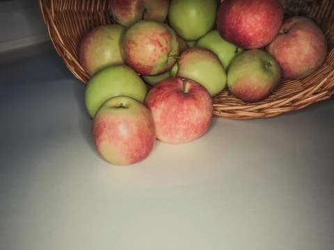 Apples in basket Stock Photos