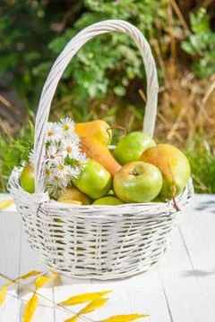 Apples in basket Stock Photos