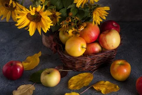 Apples in basket Stock-Fotos
