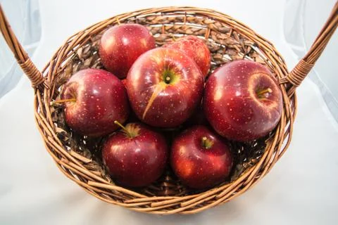 Apples basket Stock Photos