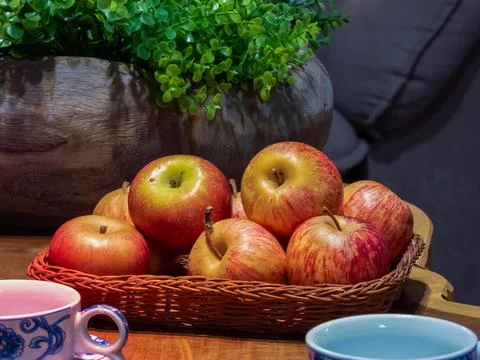 Apples in a basket Stock Photos